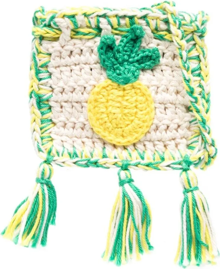 Stay Positive crocheted earbud case