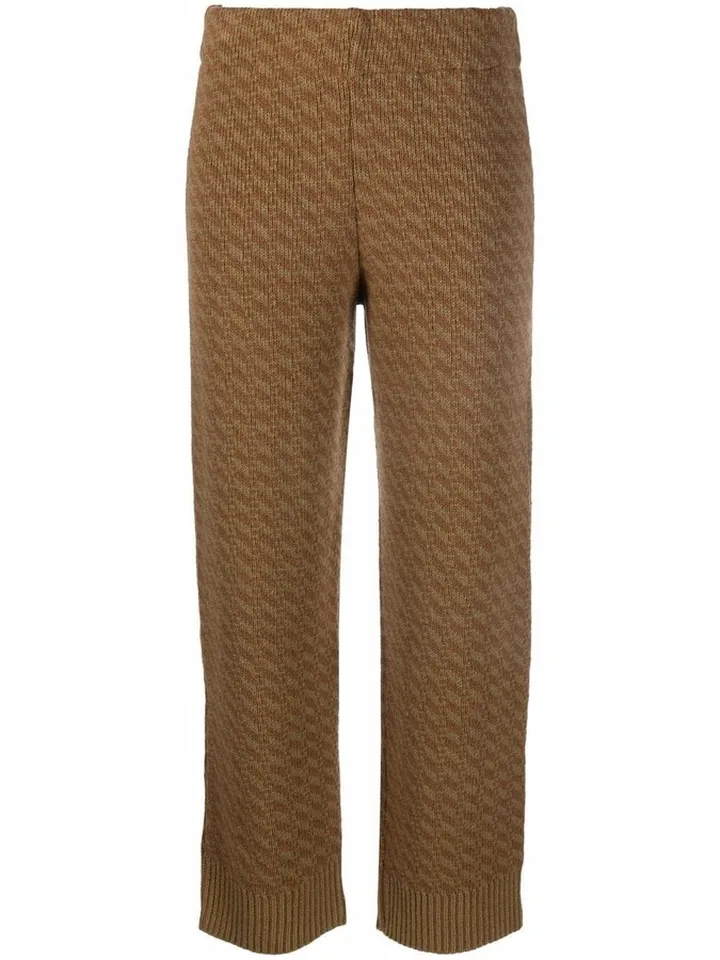 Jacquard-Knit Cropped Trousers