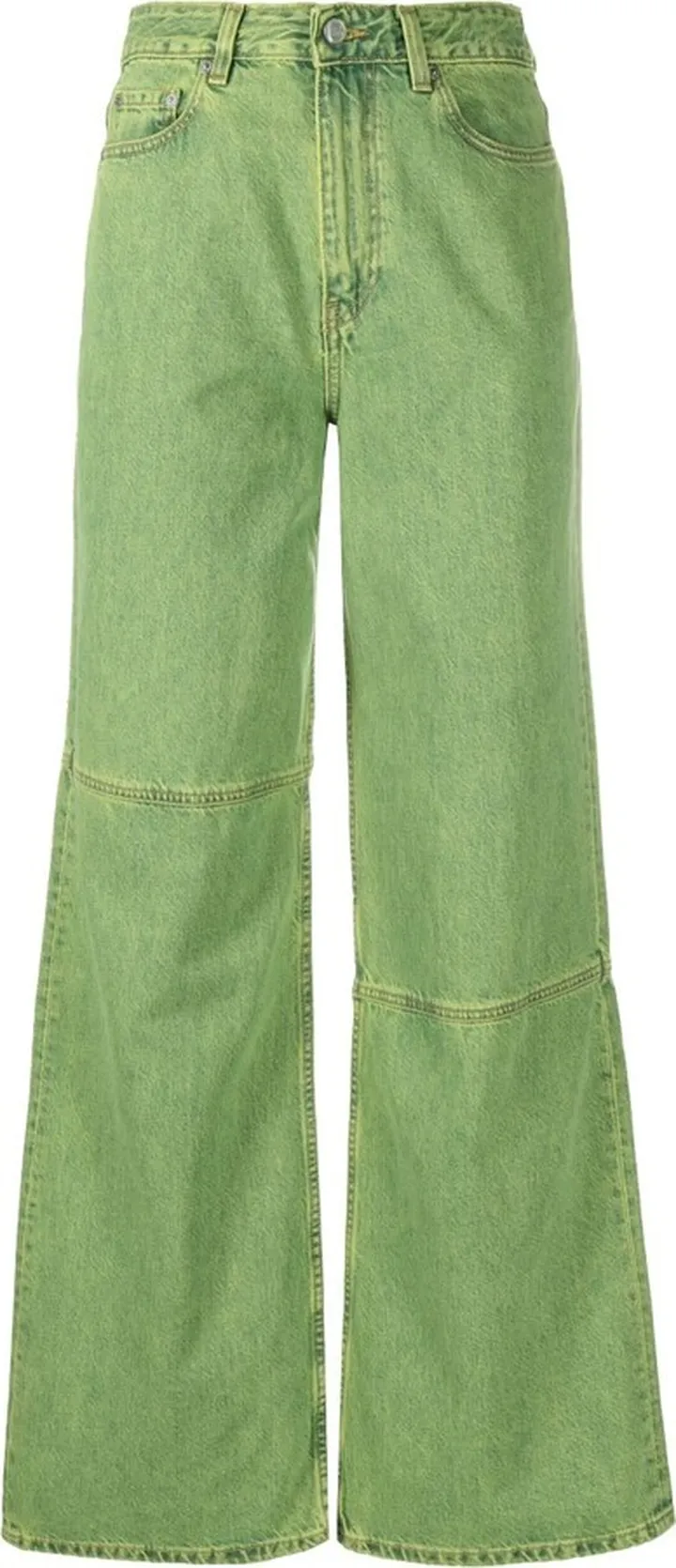 Wide-Leg Bleached Jeans