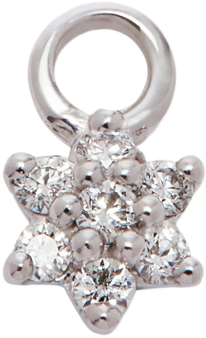 18kt white gold Flower charm