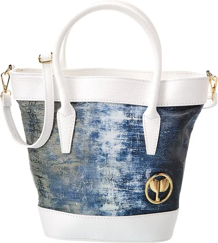 Persaman New York Adele Denim & Leather Tote