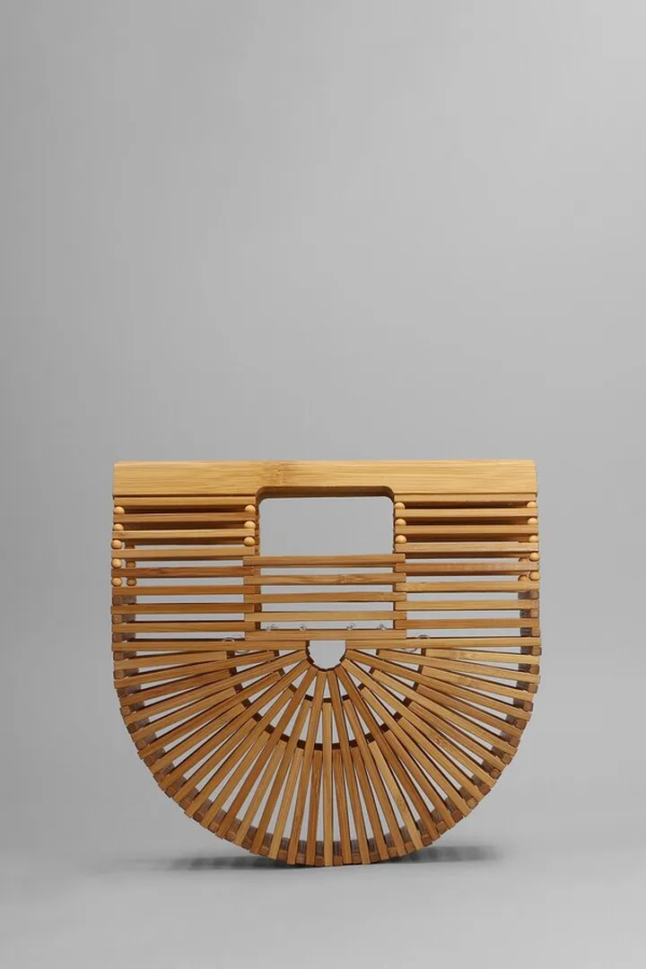 Gaias Mini Ark Hand Bag In Beige Bamboo
