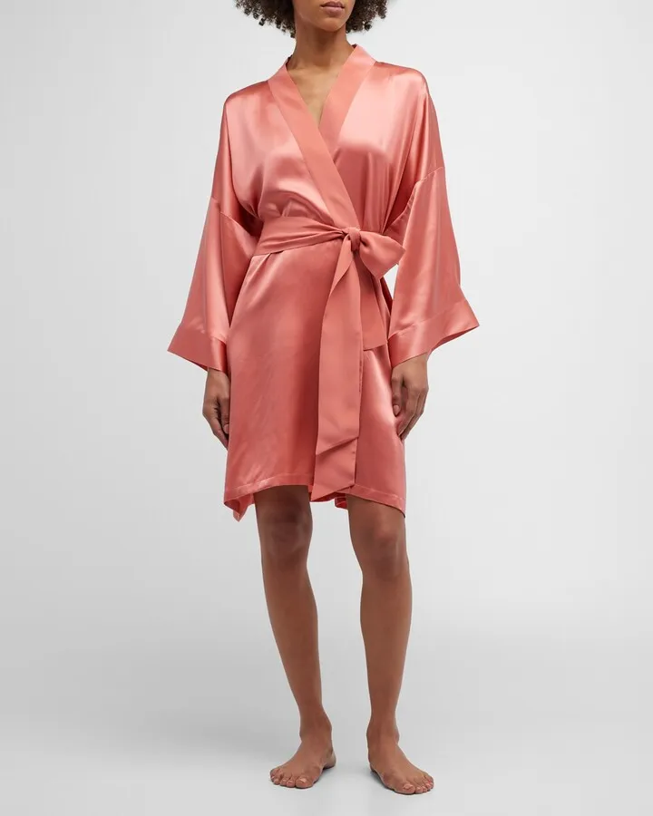 Mimi Short Silk Kimono Robe