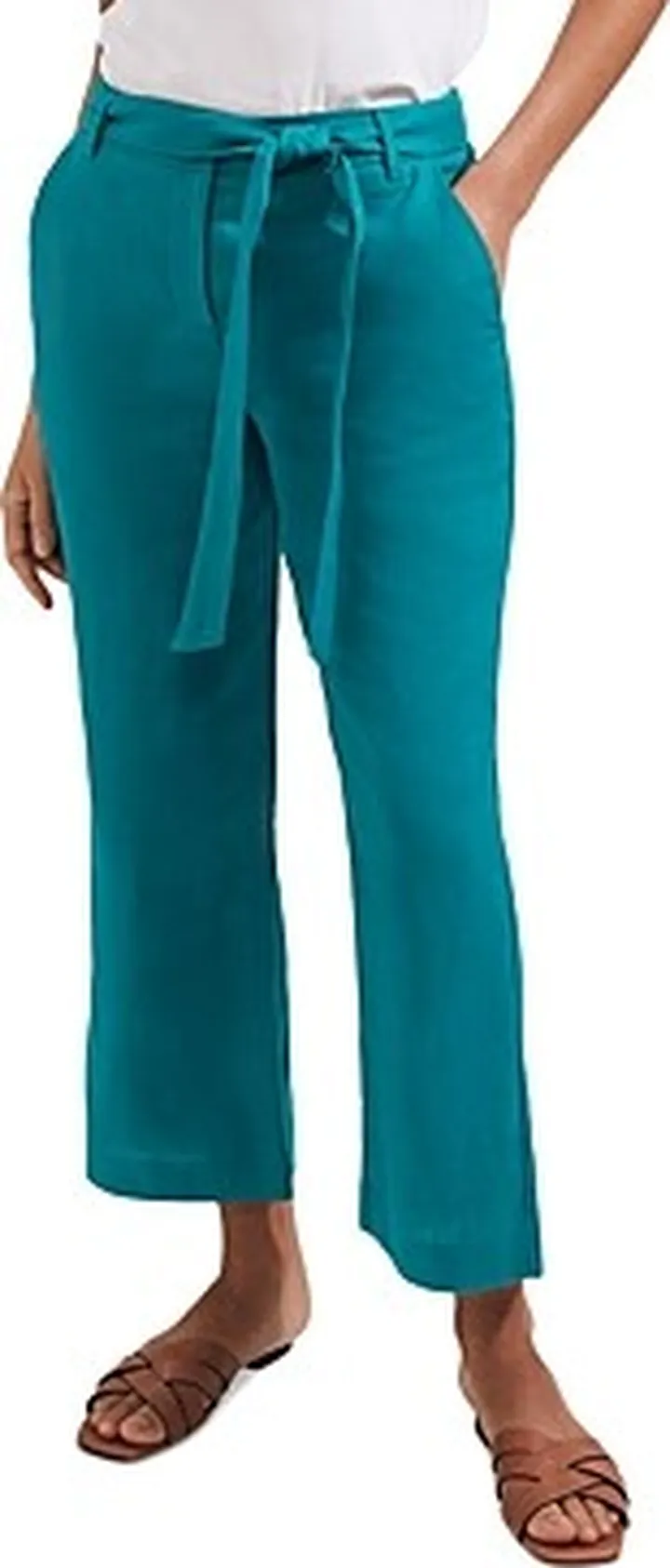 Hobbs London Jacqui Linen Cropped Trousers