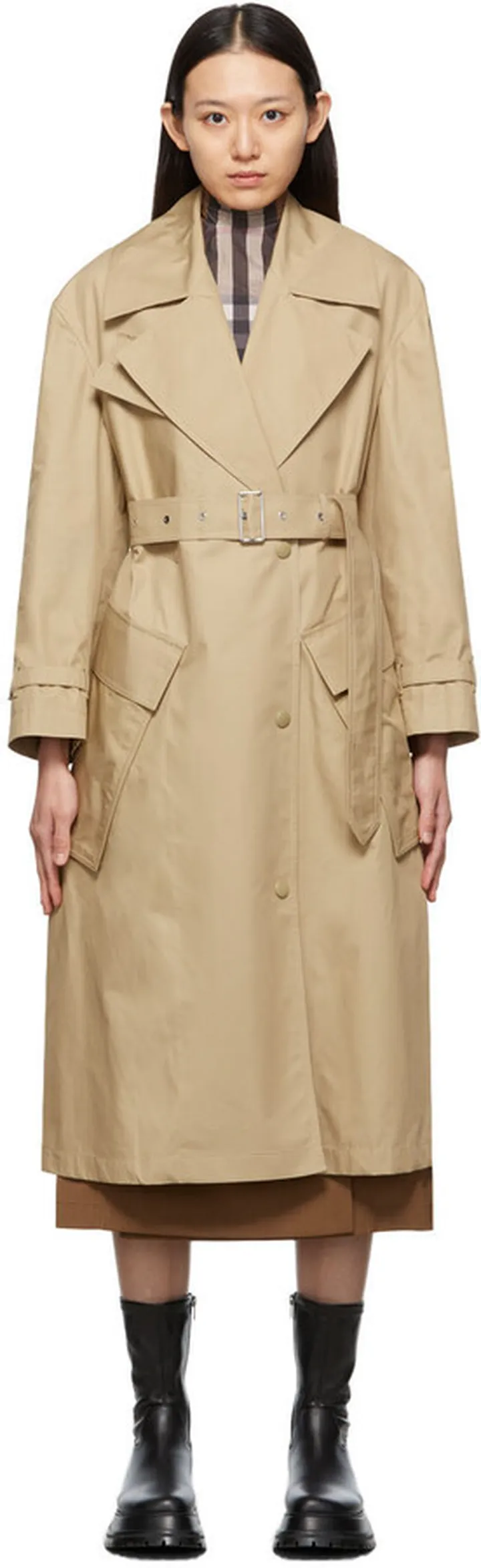 Burberry Beige Cotton Pocket Laxton Trench Coat