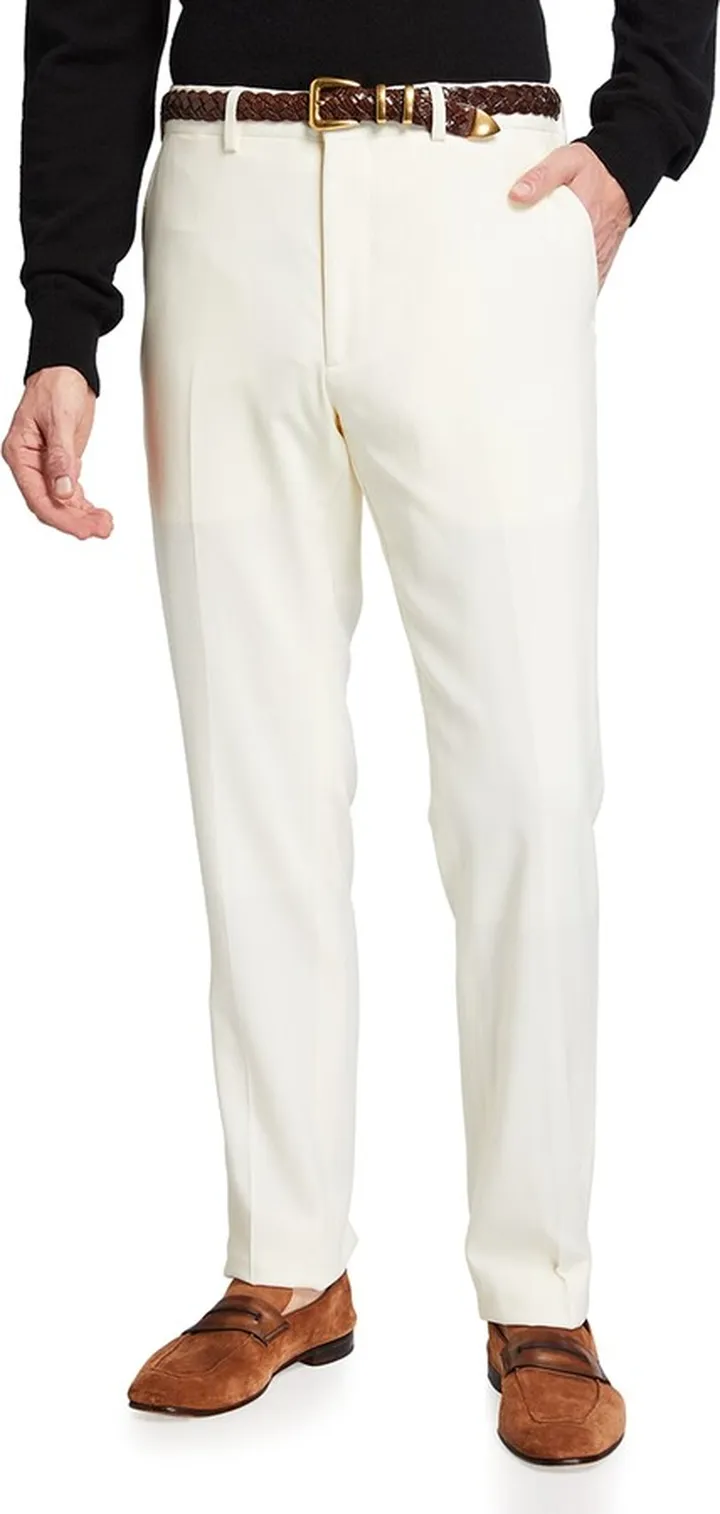 Men's Wool Straight-Leg Trousers