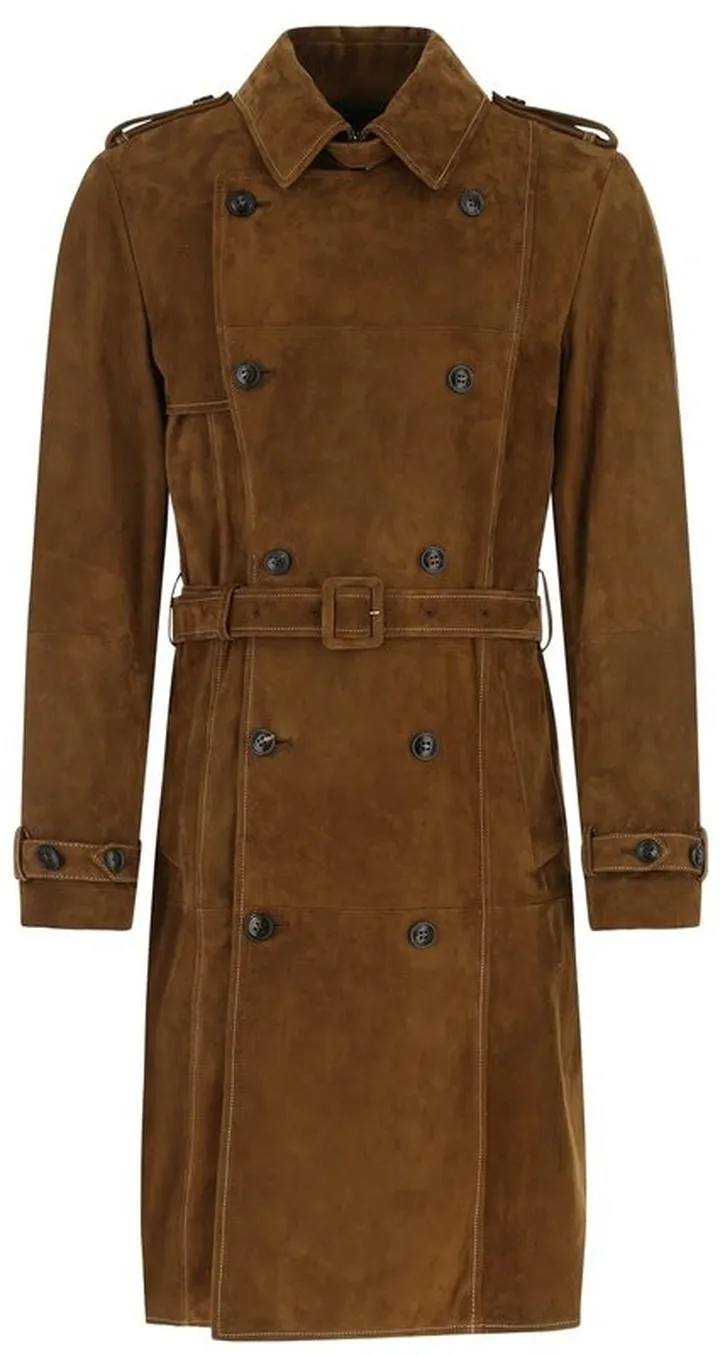 Amiri Double-Breast Long Trench Coat