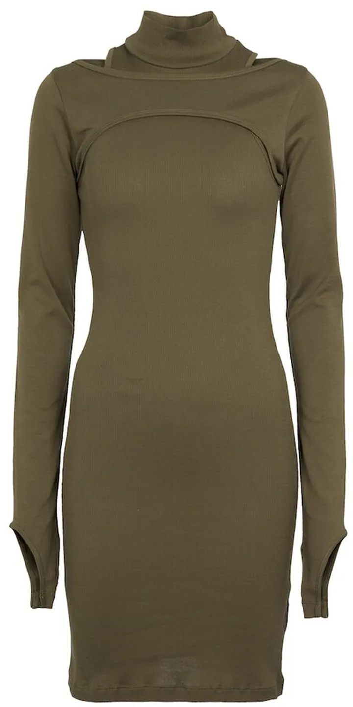 Ribbed-knit minidress