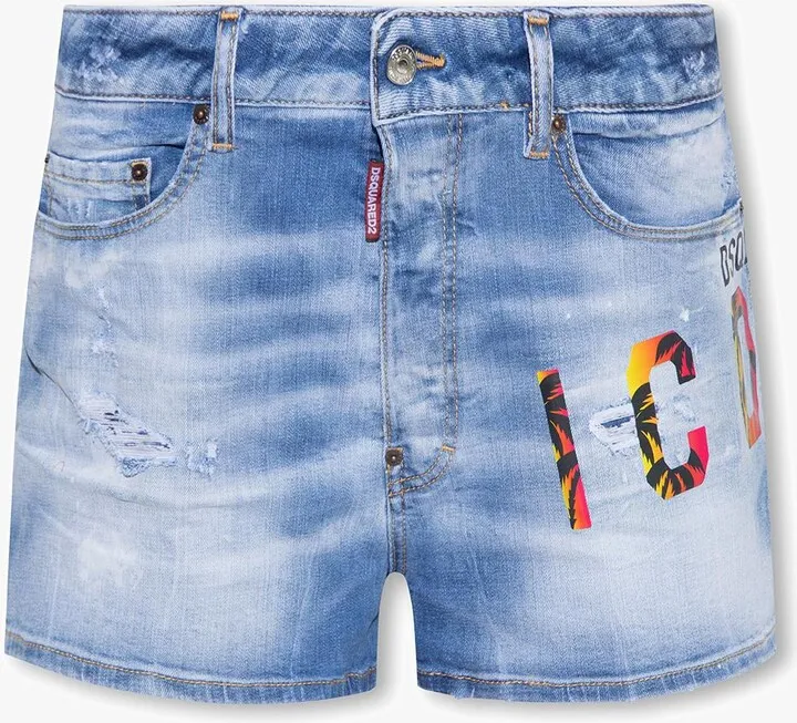 Denim Shorts With Logo