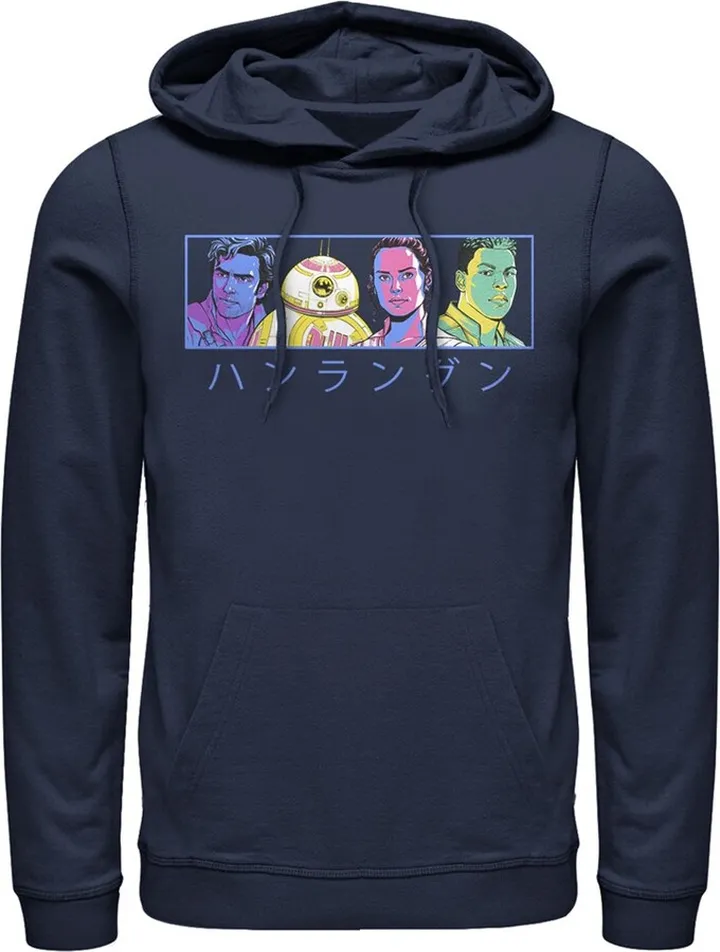 Men's Star Wars: The Rise of Skywalker Kanji Heroes Pull Over Hoodie - Navy Blue - 2X Large