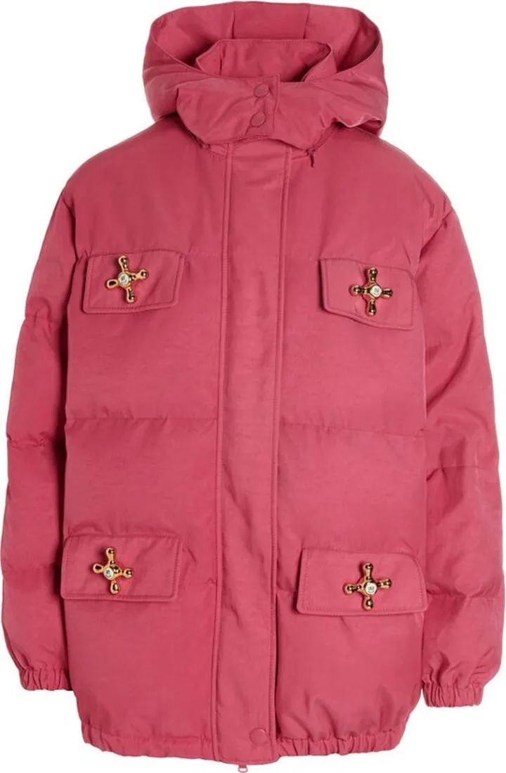 Moschino Tap-Plaque Hooded Puffer Jacket