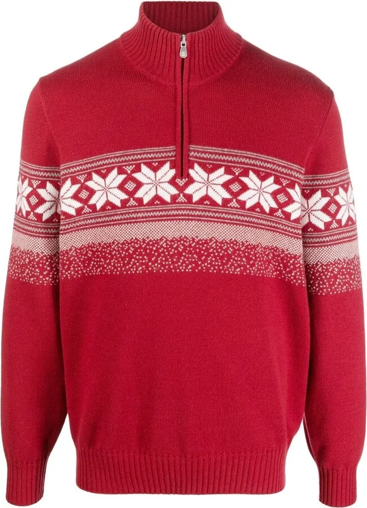Fair Isle zip-neck jumper