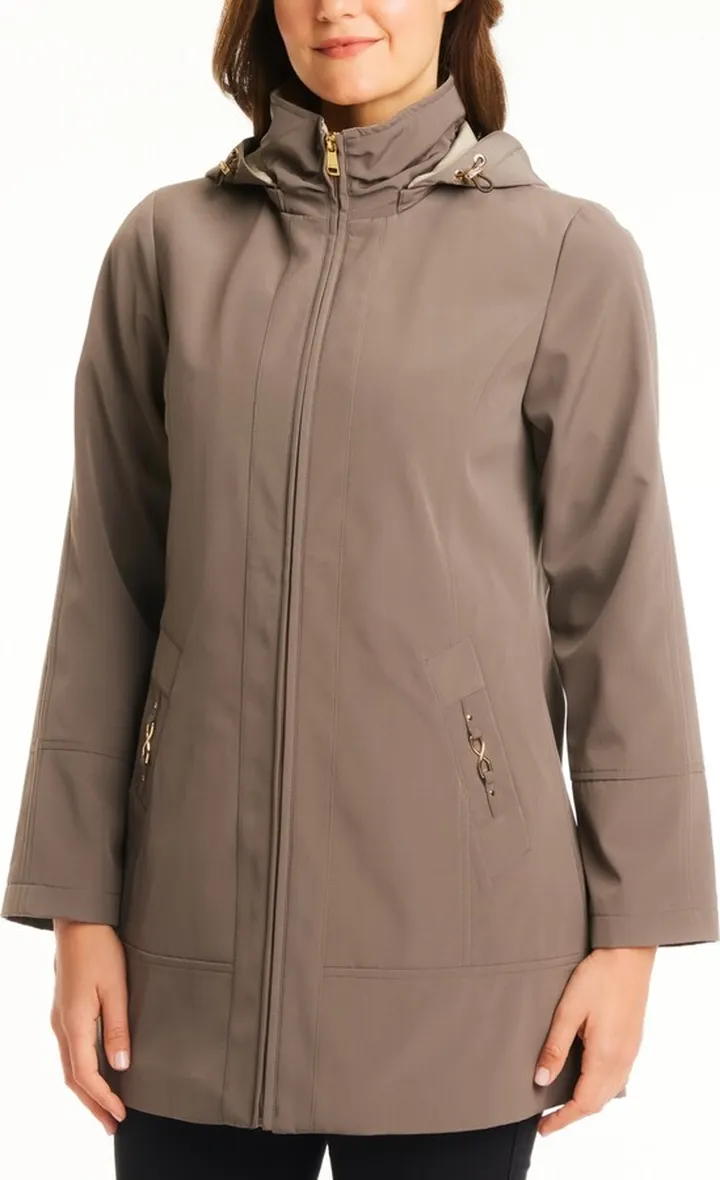 Jones New York Women's Hooded Raincoat