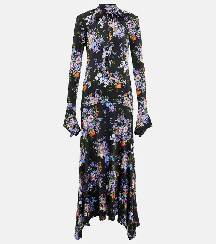 Floral jersey shirt dress