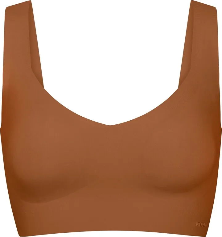 Naked Plunge Longline Bra | Bronze