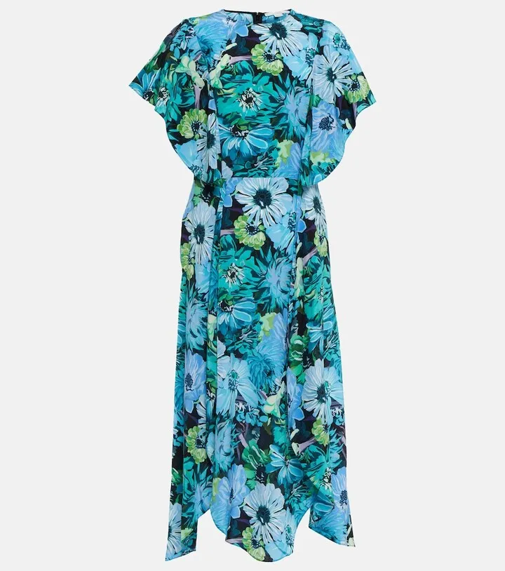 Floral silk maxi dress