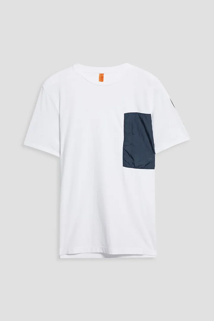 Shell-paneled cotton-jersey T-shirt