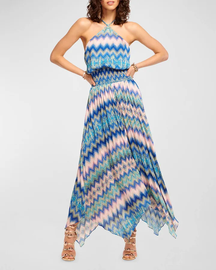 Chevron Giana Handkerchief Midi Dress