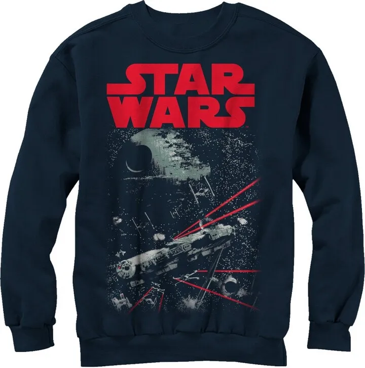 Men's Star Wars Space Fight Sweatshirt - Navy Blue - X Large