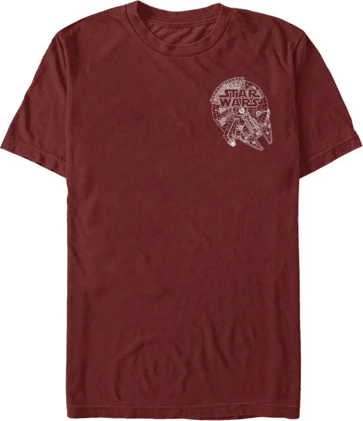 Fifth Sun Star Wars Men's Logo On Millenium Falcon Short Sleeve T-Shirt