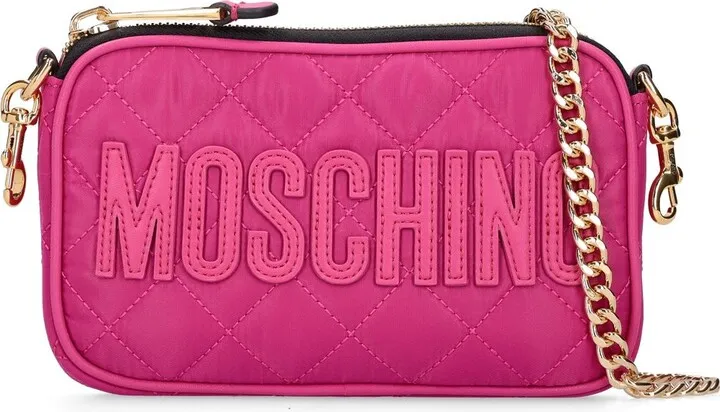 Logo quilted shoulder bag