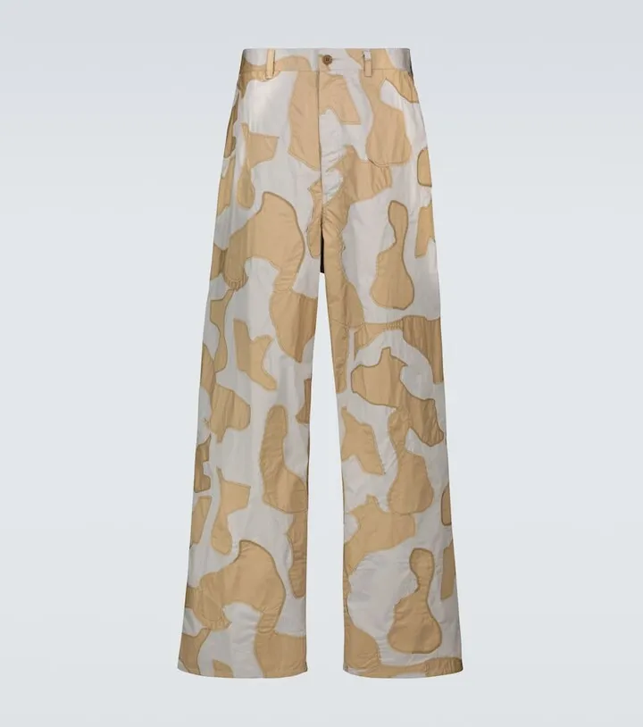 Wide-leg camouflage pants