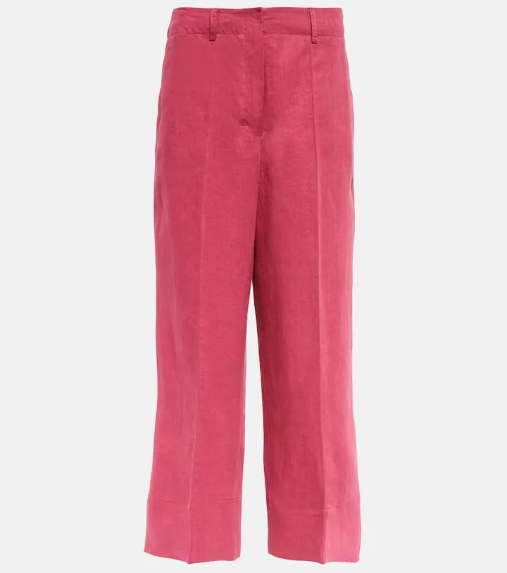 Rebecca linen cropped linen pants