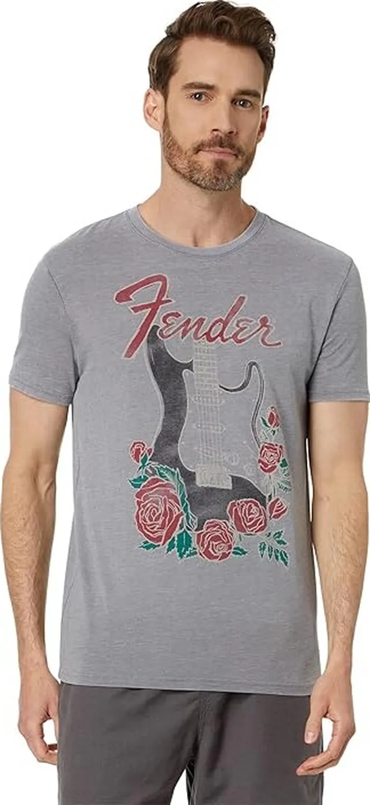Lucky Brand Fender Guitar Tee (Gargoyle) Men's Clothing