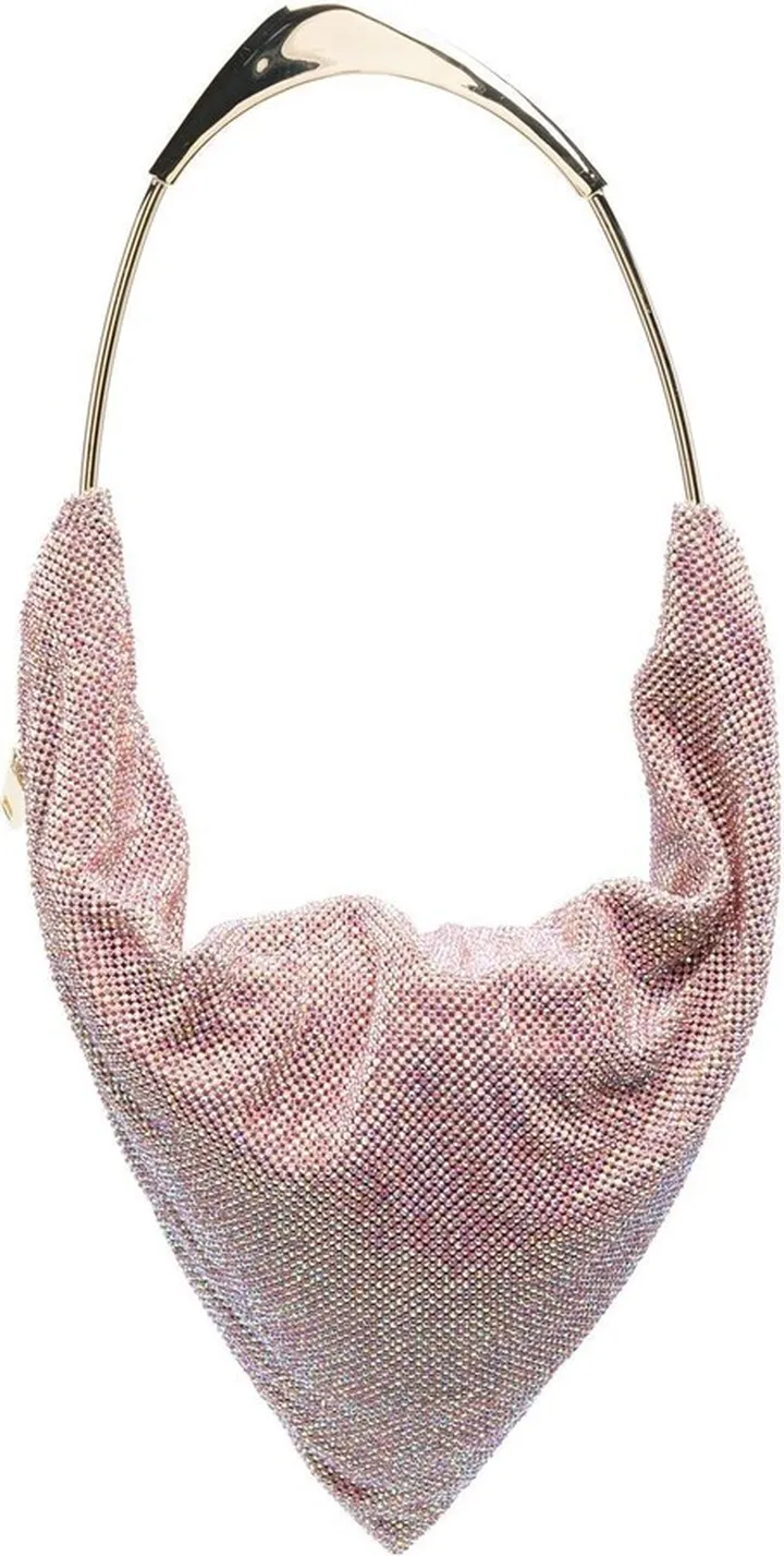 Crystal-Embellished Shoulder Bag