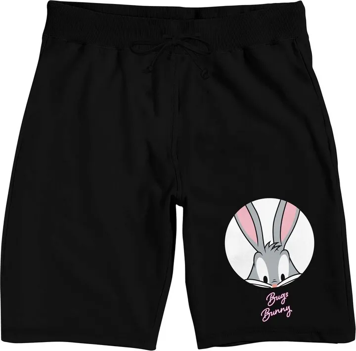Looney Tunes Bugs Bunny Men's Black Graphic Sleep Shorts-Medium
