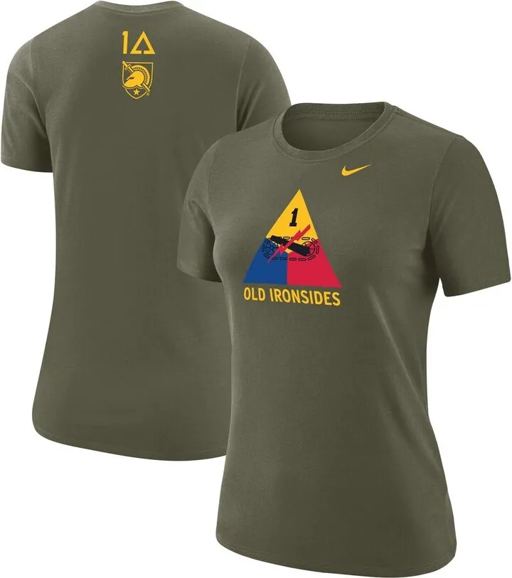 Women's Nike Olive Army Black Knights 1st Armored Division Old Ironsides Operation Torch T-shirt