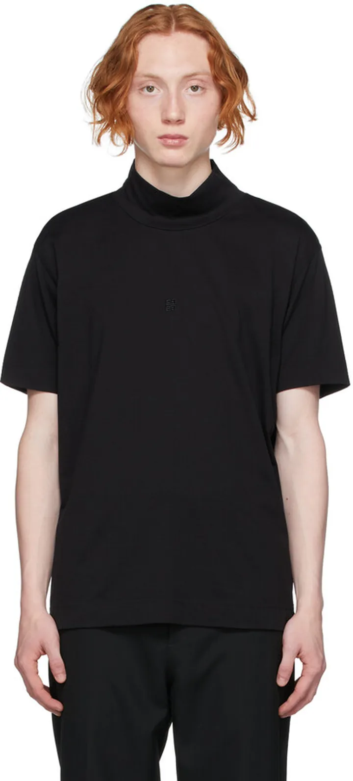 Givenchy Black Funnel Neck 4G T-Shirt