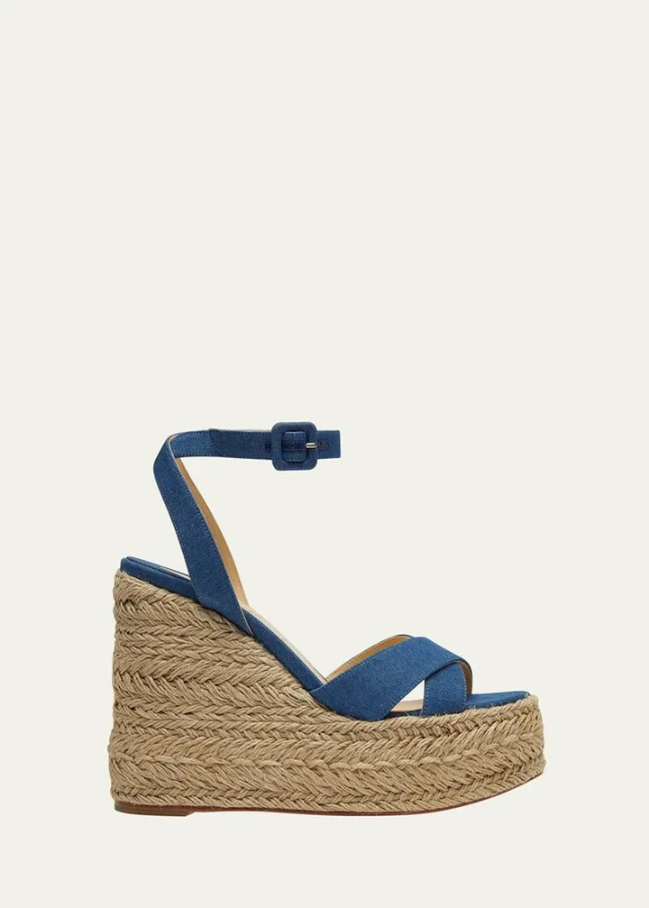 Mariza Denim Crisscross Espadrille Sandals