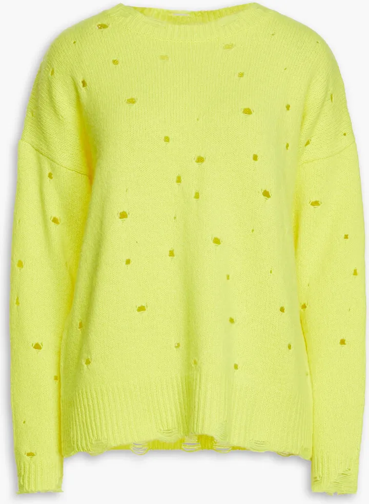 Distressed cashmere sweater
