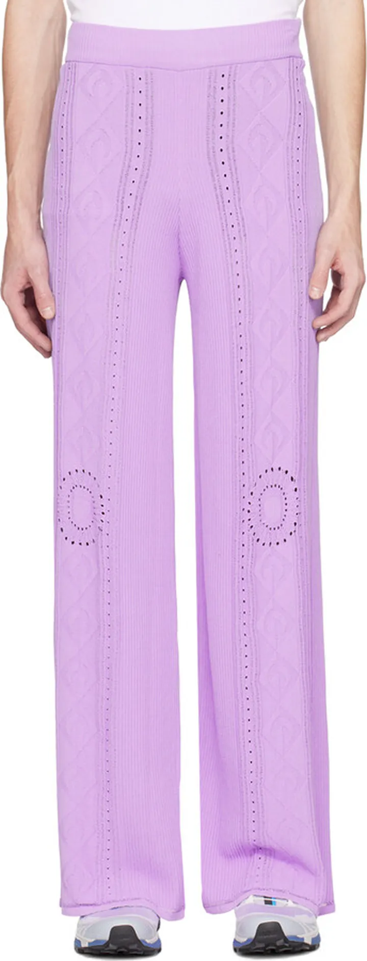 Marine Serre Purple Distressed Sweatpants