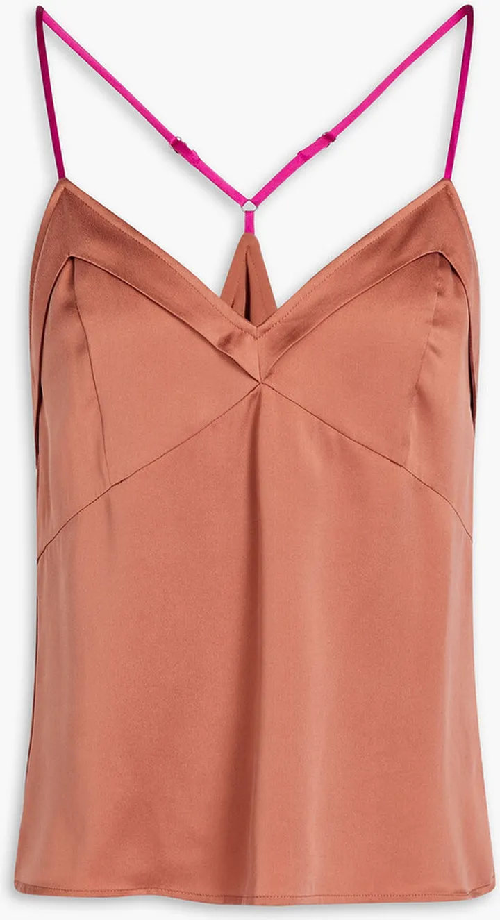 Jaci two-tone silk-satin camisole