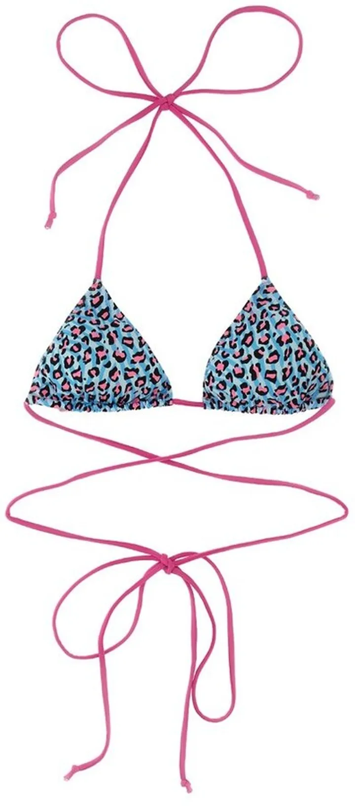 Mc2 Saint Barth Leopard Printed Strappy Bikini Top