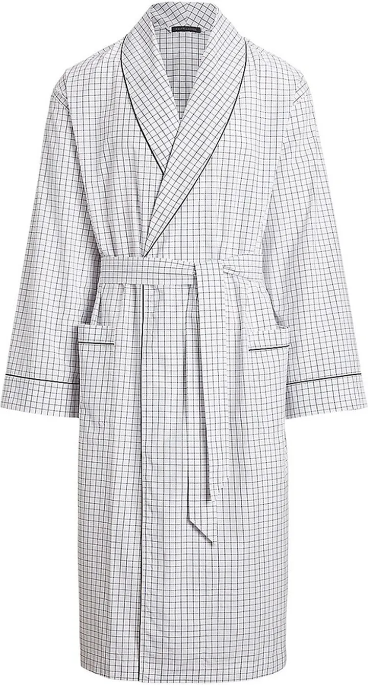 Plaid Cotton Oxford Robe