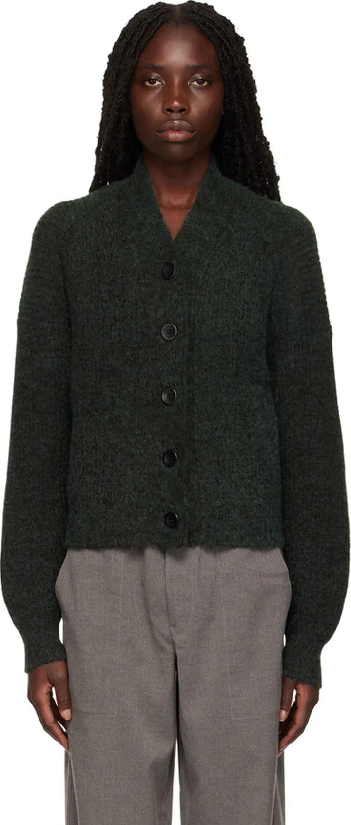 Proenza Schouler Green Fluffy Cardigan