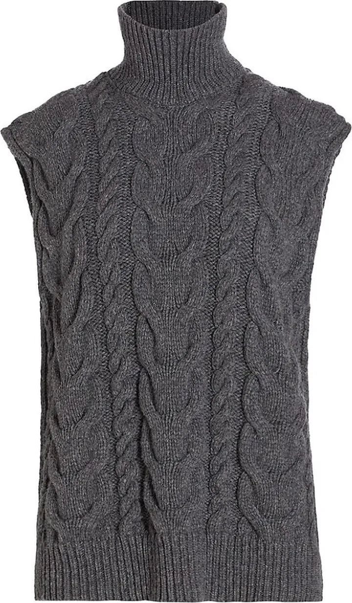 Cable Knit Turtleneck Vest