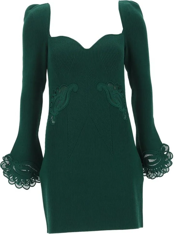 Self-Portrait Cut-Out Long-Sleeved Mini Dress