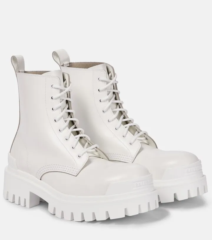Strike leather combat boots