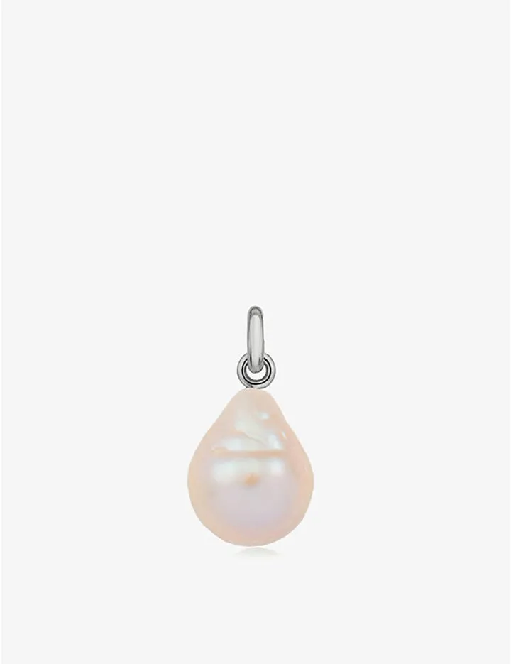 Womens Sterling Silver Nura Sterling Silver and Baroque Pearl Charm