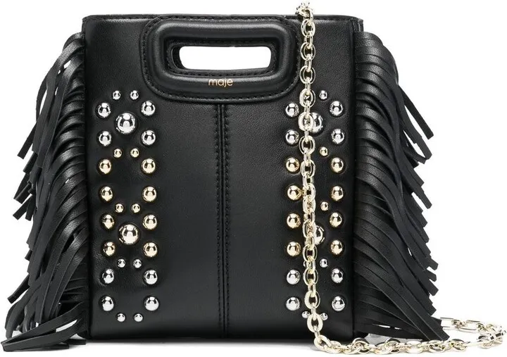 Studded Fringe-Detail Tote Bag