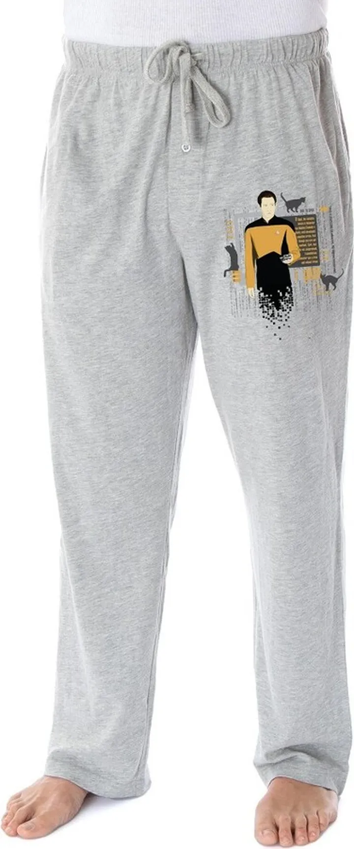 Star Trek The Next Generation Men's Data Ode To Spot Lounge Pajama Pants (XL) Grey