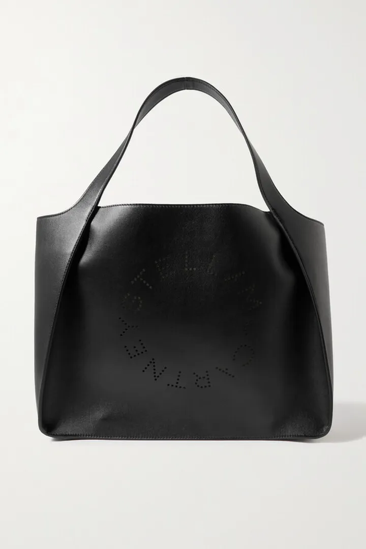 Stella McCartney - + Net Sustain Medium Perforated Vegetarian Leather Tote - Black