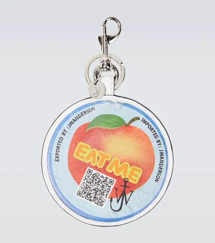 Printed leather keychain