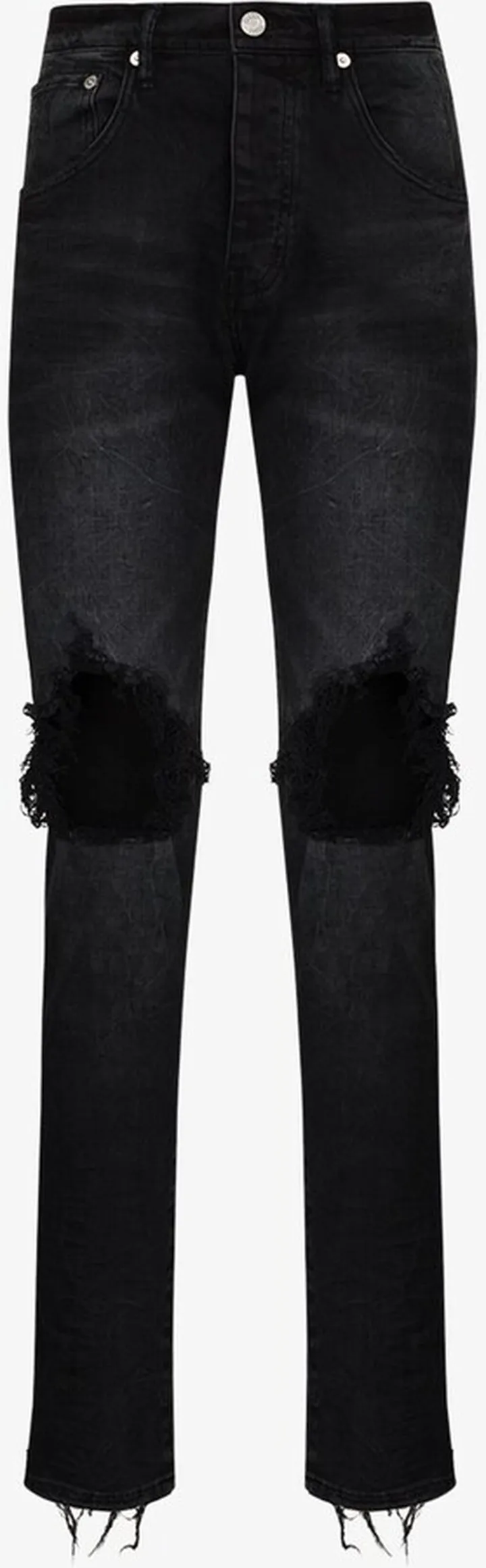 P002 Wash Blowout Tapered Jeans