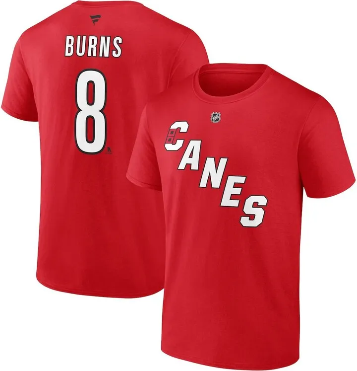 Men's Fanatics Branded Brent Burns Red Carolina Hurricanes Special Edition 2.0 Name and Number T-shirt