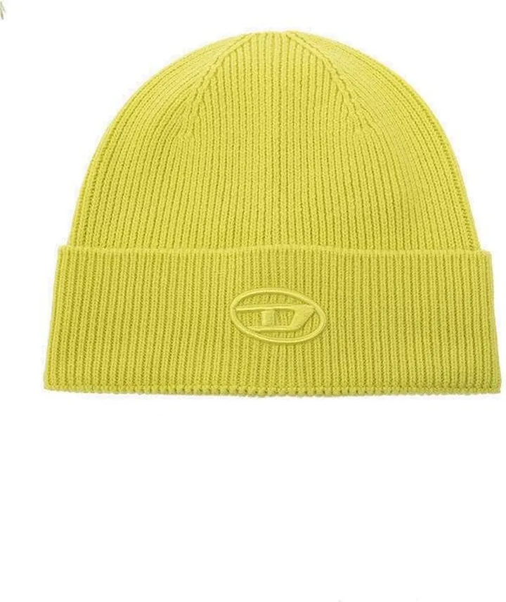 Diesel K-Coder-Fully Logo Embroidered Ribbed Beanie